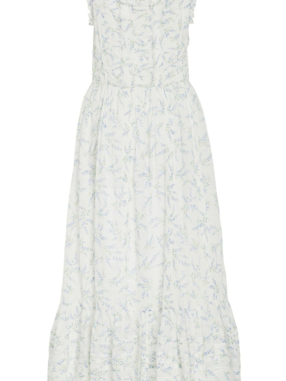 Doen Claribelle Cotton Midi Dress in Blanc Bluebell Ballad - Picture 2 of 4